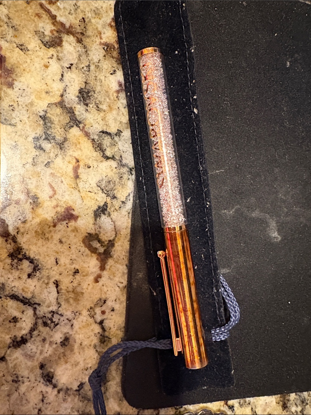 Swarovski Rose Gold Crystal Barrel Ballpoint Pen